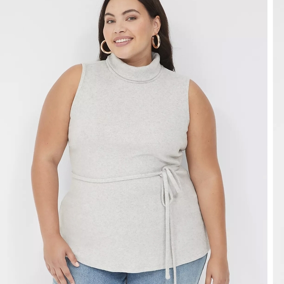 NWOT, "Lane Bryant", Sleeveless Turtleneck Tie-Top And Long Sleeve Cover Up - Picture 8 of 11